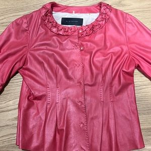 Elie Tahari 3/4 sleeve lamb leather jacket